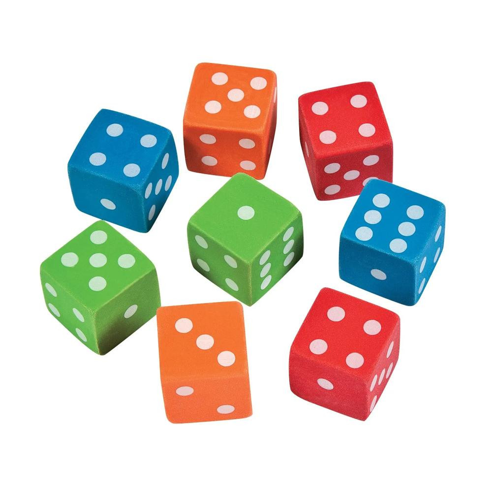 12 Pc Mini Dice Erasers | Oriental Trading Company
