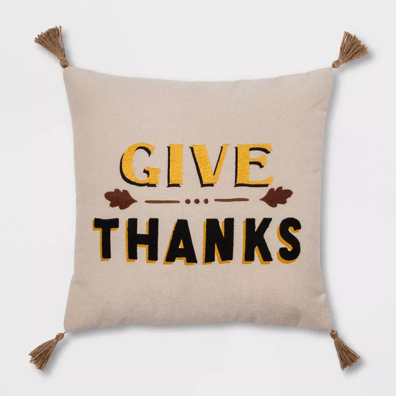 'Give Thanks' Square Throw Pillow | Target