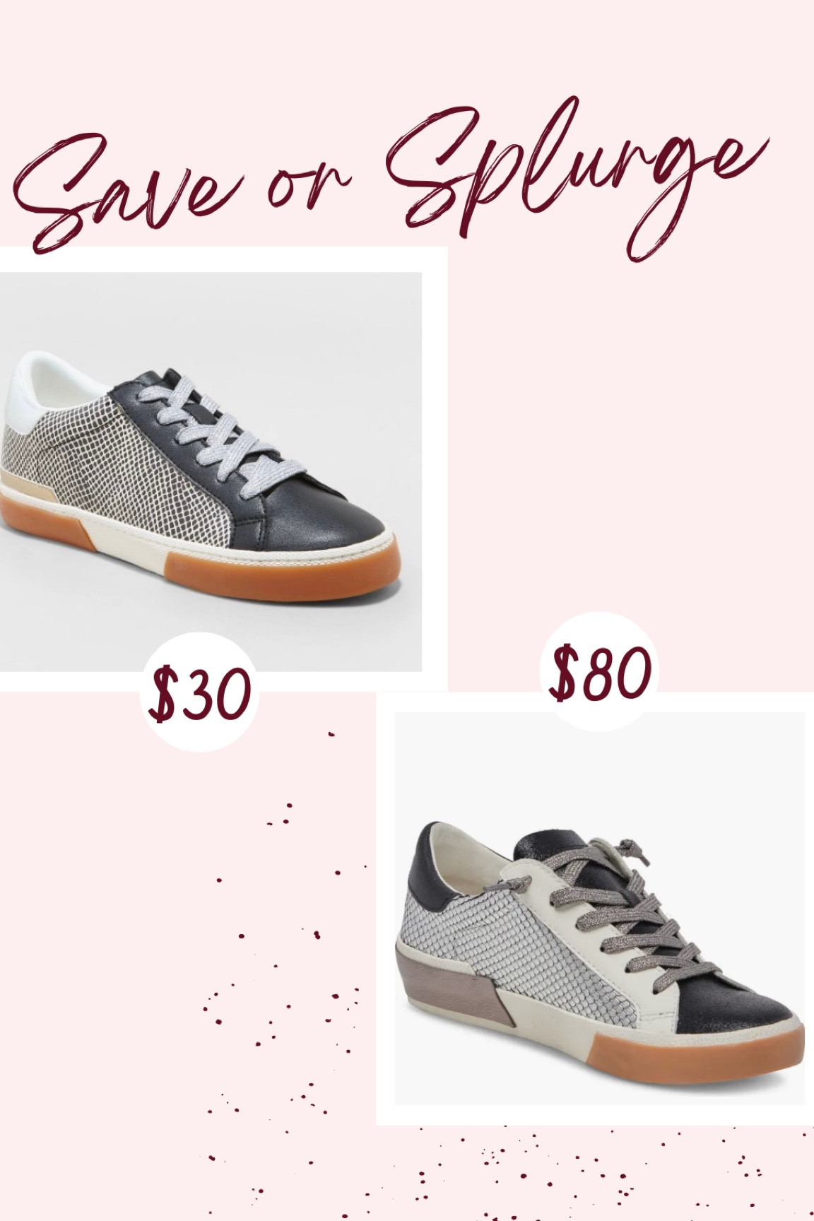 Save or splurge? The perfect sneakers for fall! The target version is a great affordable style! The Dolce Vita is currently on sale for $80 but will go back up to $125 after the Nordstrom Anniversary sale ends  

#LTKxNSale #LTKshoecrush #LTKunder50
