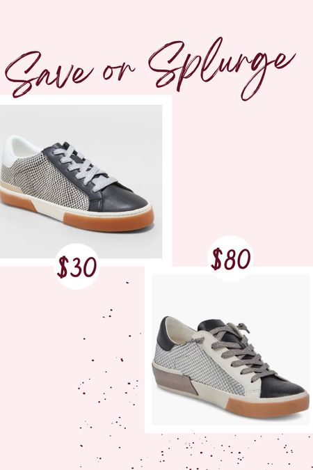 Save or splurge? The perfect sneakers for fall! The target version is a great affordable style! The Dolce Vita is currently on sale for $80 but will go back up to $125 after the Nordstrom Anniversary sale ends  

#LTKxNSale #LTKshoecrush #LTKunder50
