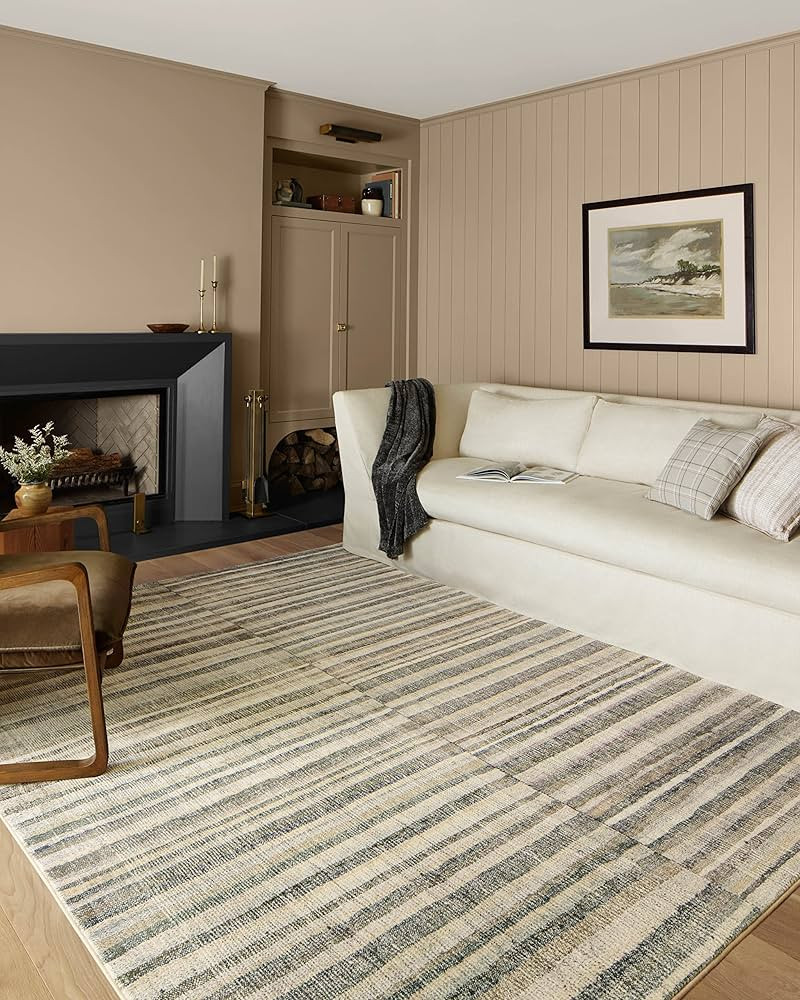 Loloi Chris Loves Julia x Humphrey Collection HUM-01 Natural / Moss, Contemporary 7'-3" x 9'-3" A... | Amazon (US)