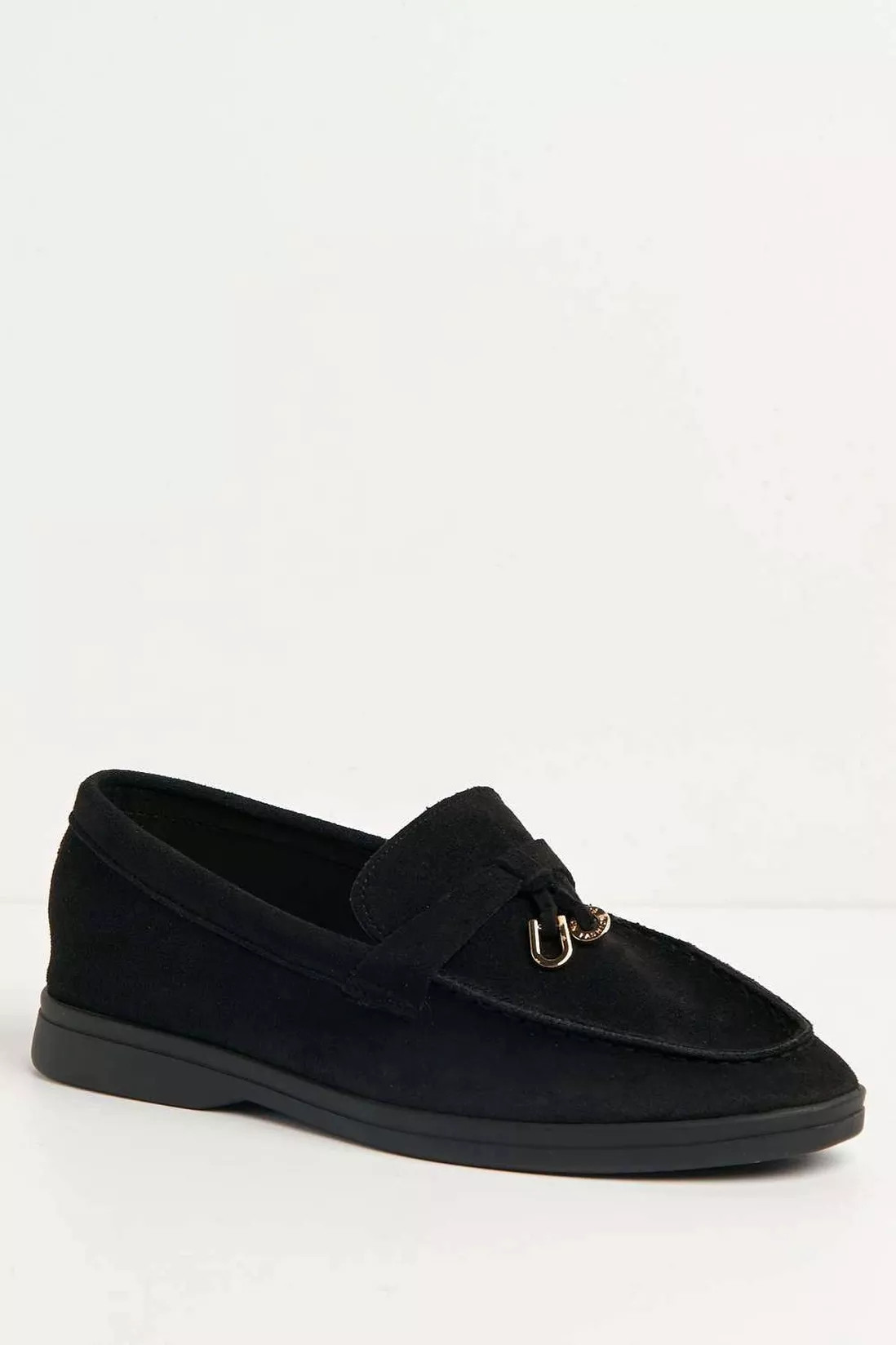 Tonya Charm Detail Slip-On Faux Suede Loafers | Debenhams UK