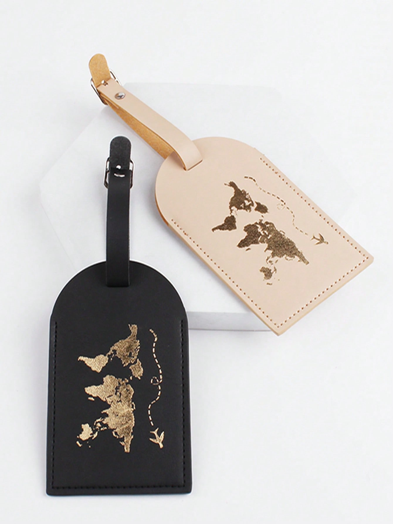 2pcs/Set Couple Wedding Travel Gold Foil Luggage Tag Vacation Accessoriesfor Holiday Season Trave... | SHEIN