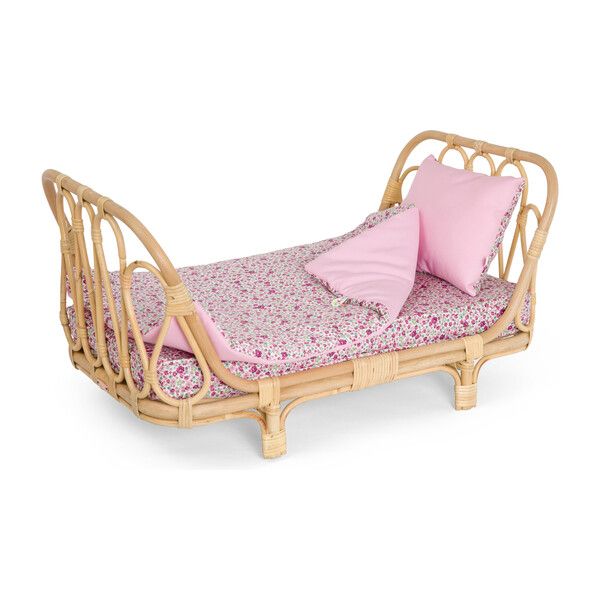 Doll Crib Duvet & Pillow Set, Meadow/Pink | Maisonette