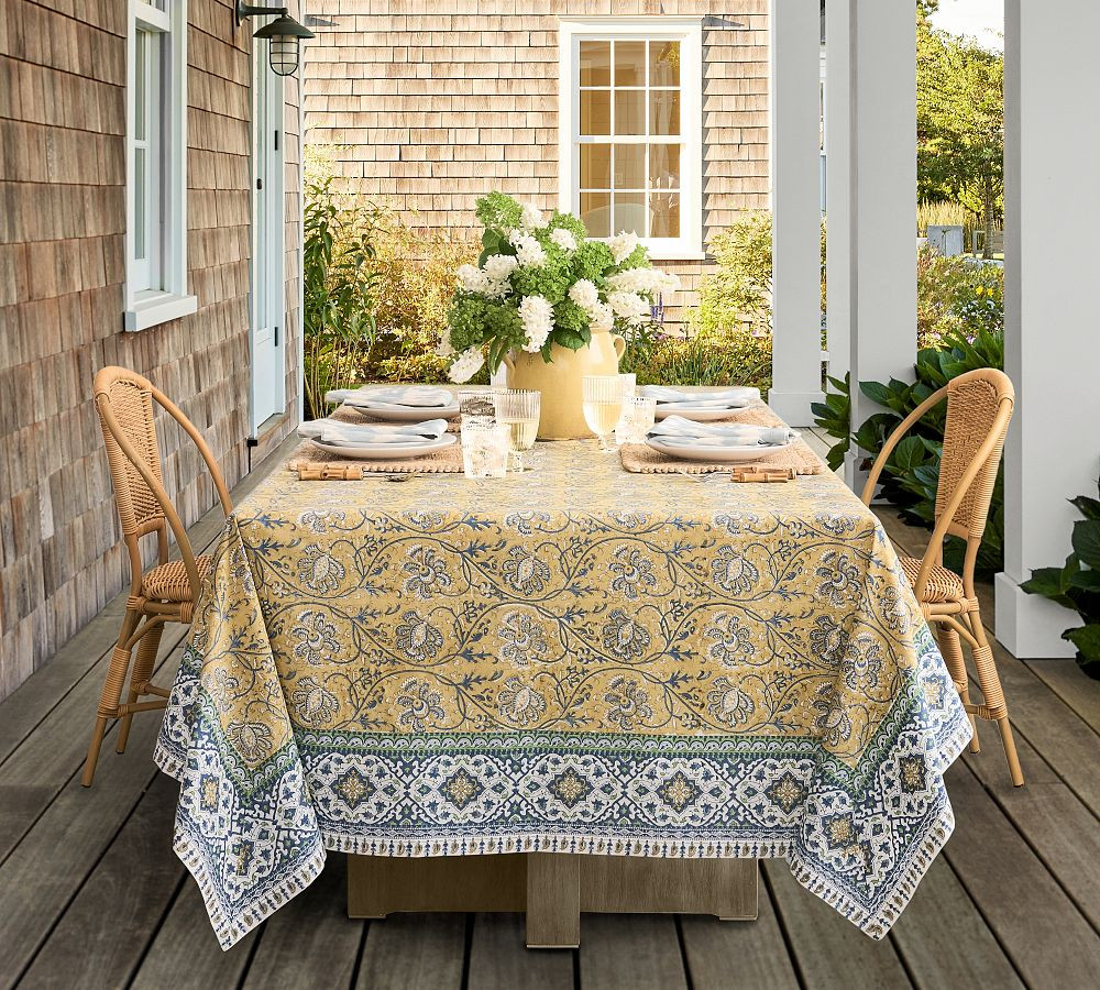 Carolle Kalamkari Block Print Tablecloth | Pottery Barn (US)