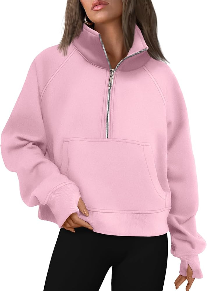 AUTOMET Womens Sweatshirts Half Zip Cropped Pullover Fleece Quarter Zipper Hoodies 2026 Fall Fash... | Amazon (US)