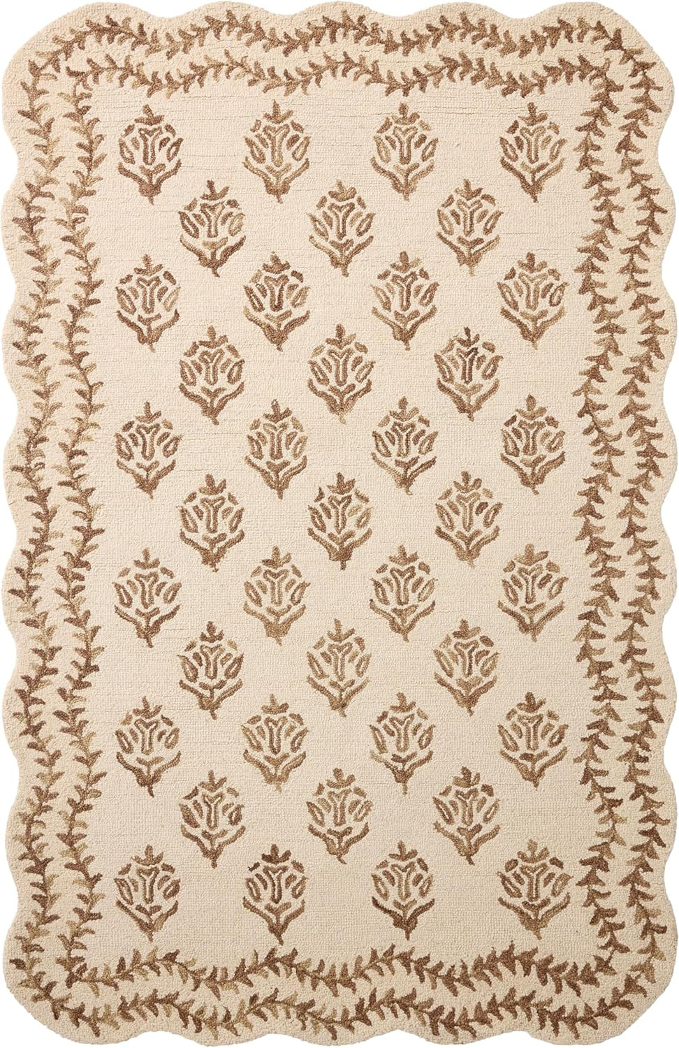 Loloi Rifle Paper Co. Lisette Collection LST-01 Ivory/Natural 7'-9" x 9'-9" Area Rug Wool, Natura... | Amazon (US)