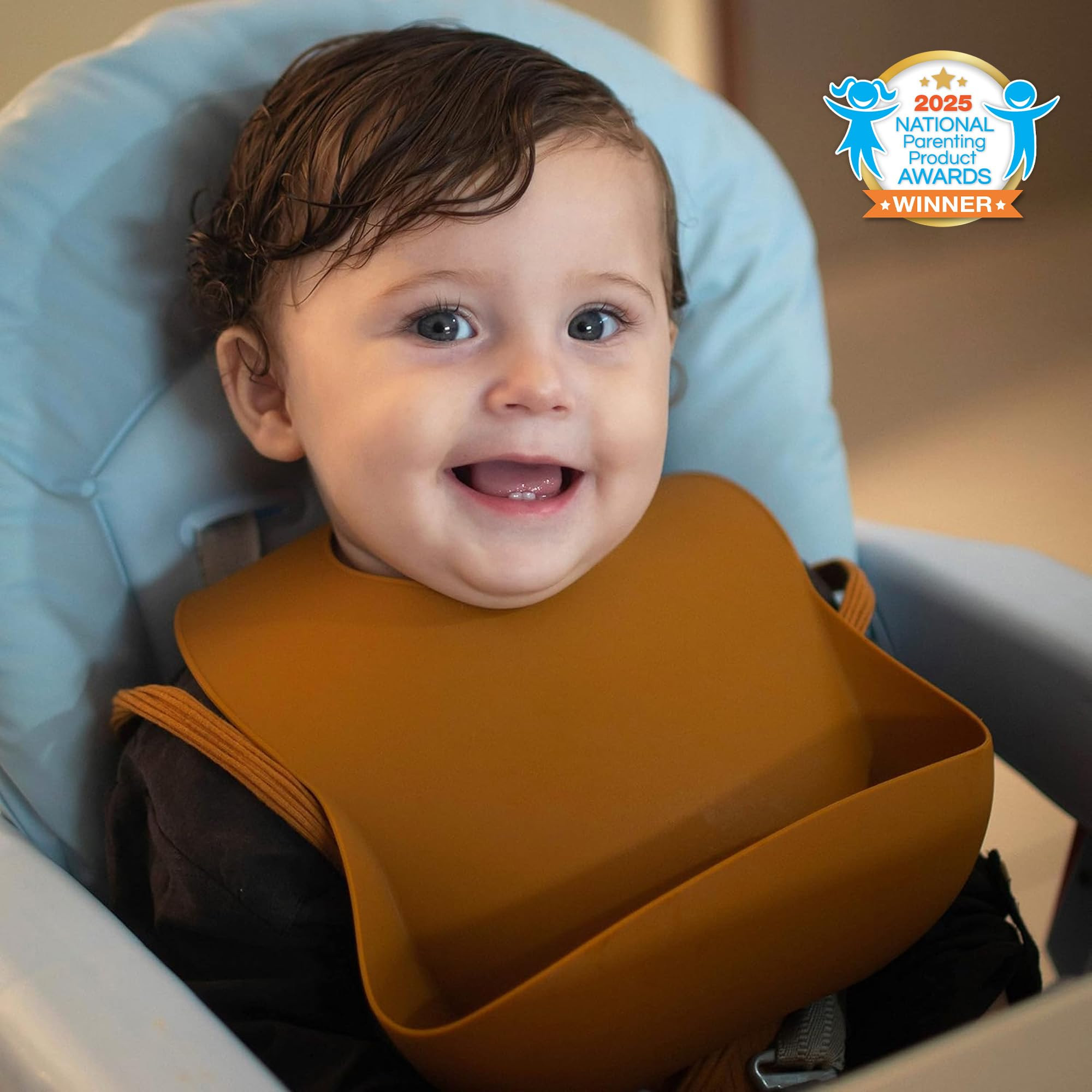 Moonkie Silicone Baby Bibs Set of 2, BPA Free Waterproof Baby Bibs for Eating, Soft Adjustable Si... | Amazon (US)