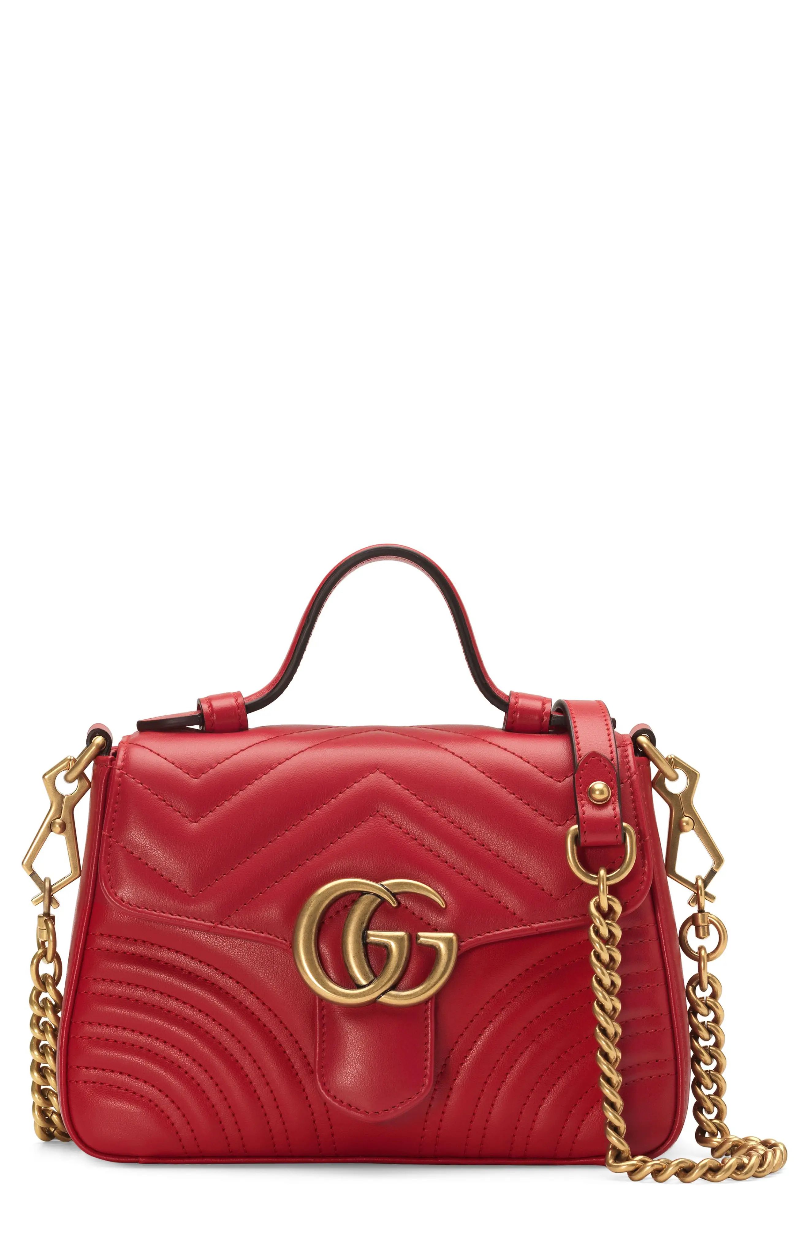 Gucci Leather Top Handle Bag - | Nordstrom