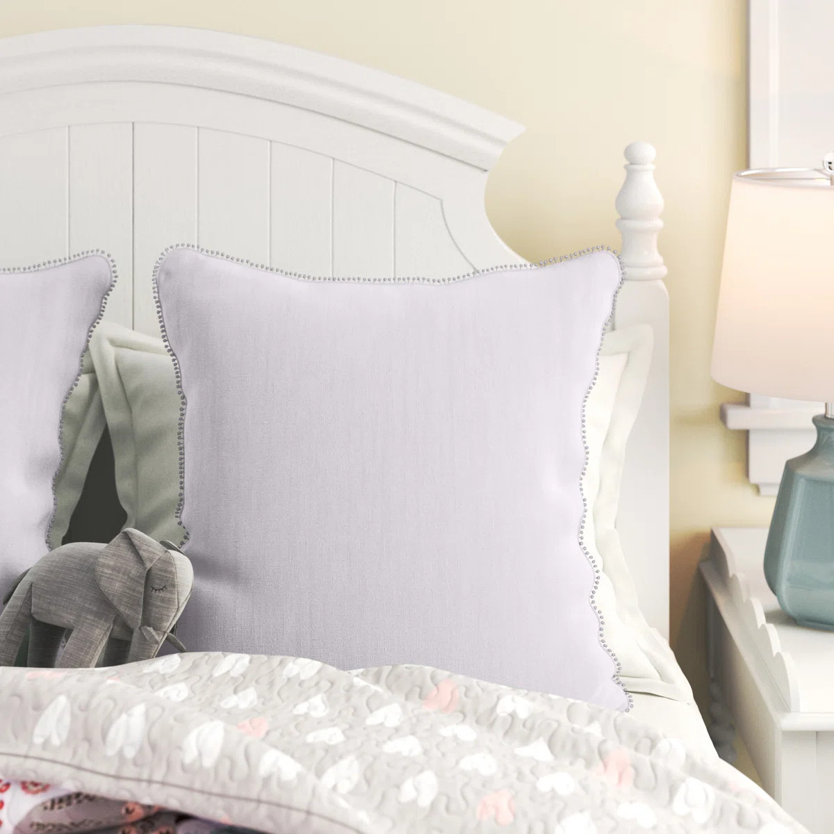 Garter Pom-poms Down Linen Reversible Throw Pillow | Wayfair North America