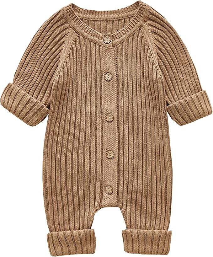 Mubineo Infant Baby Girl Boy Fall Winter Thick Knit One Piece Outfit Romper Jumpsuit Sweater Outw... | Amazon (US)