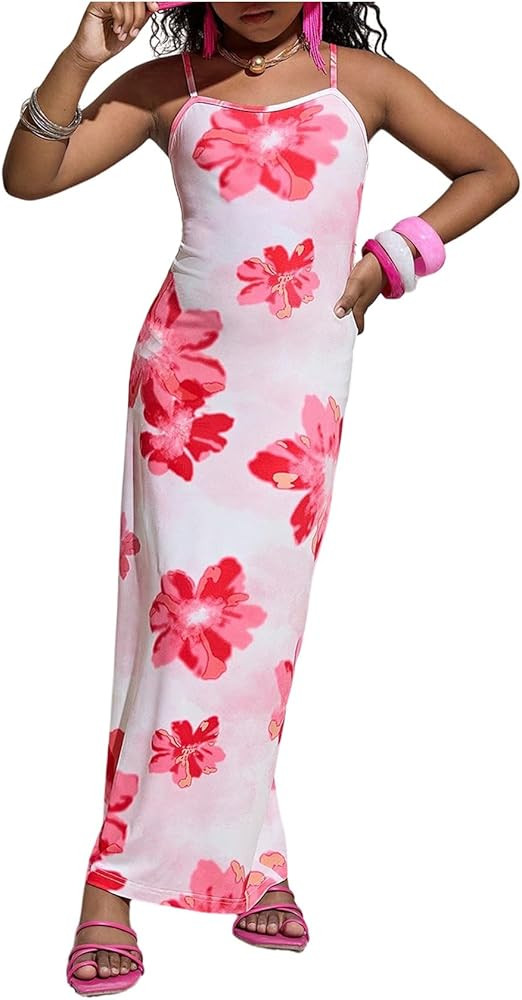 GORGLITTER Girl's Summer Floral Dress Cute Beach Vacation Boho Flower Sleeveless Birthday Wedding... | Amazon (US)