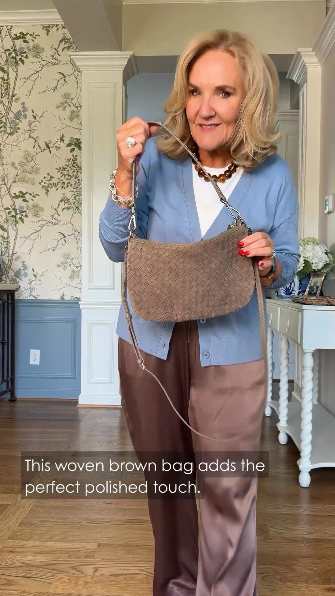 I’m really liking the shape of this bag. The woven texture gives it a little interest, but that soft brown color makes it easy to carry with so many different outfits.

#LTKOver40 #LTKWorkwear #LTKTravel
