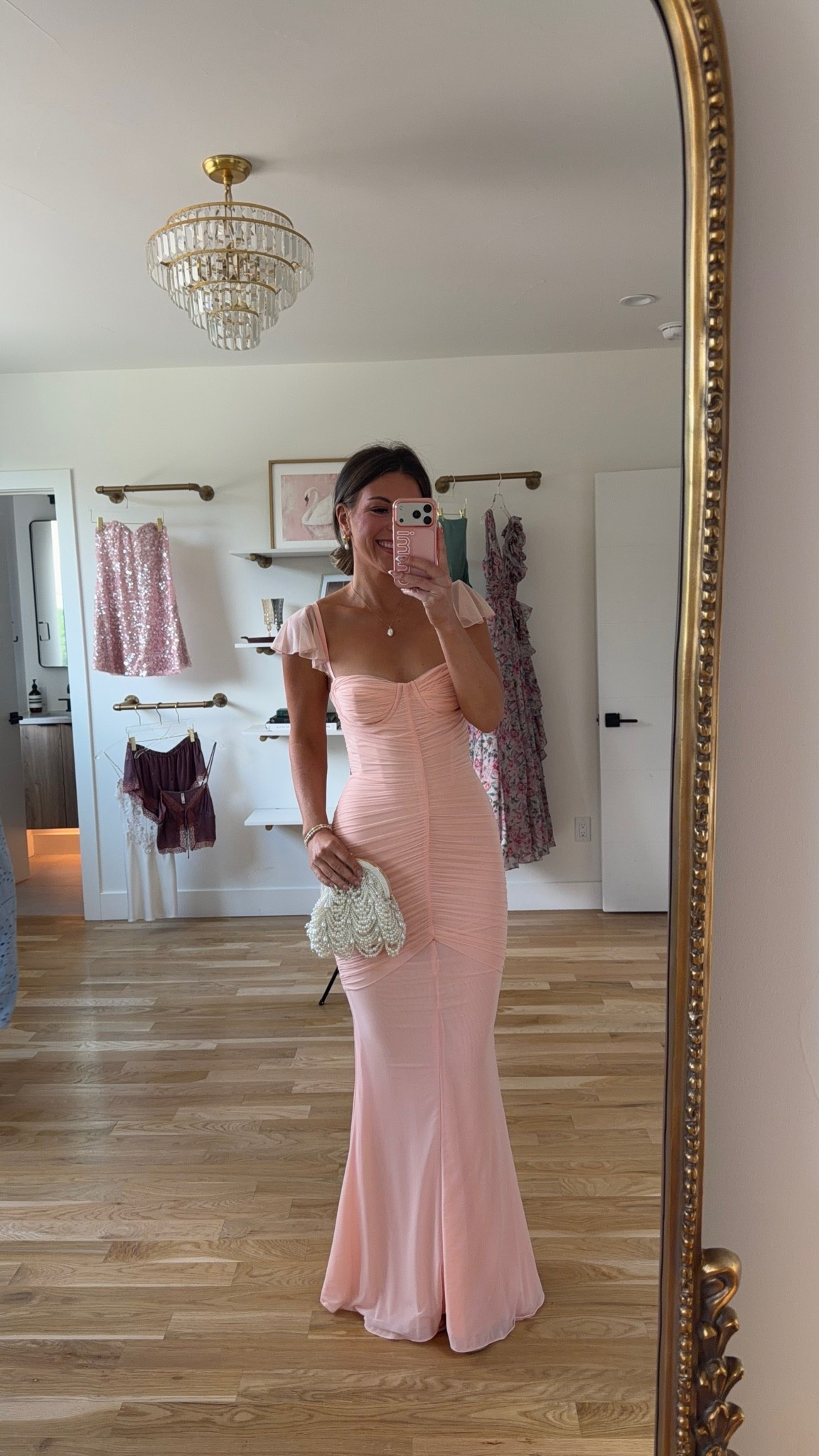 Summer formal event wedding guest pink ruched, sweetheart bodice, flutter cap sleeves dress 💍🌸

i'm 5'4" & wear a small/2:
• sized down to extra small

summer wedding guest dresses, wedding guest dresses, cocktail dresses, semi-formal dresses, black tie wedding guest dresses, destination wedding guest dresses, garden party dresses, wedding guest outfit ideas

#LTKgrwm #LTKSeasonal #LTKWedding