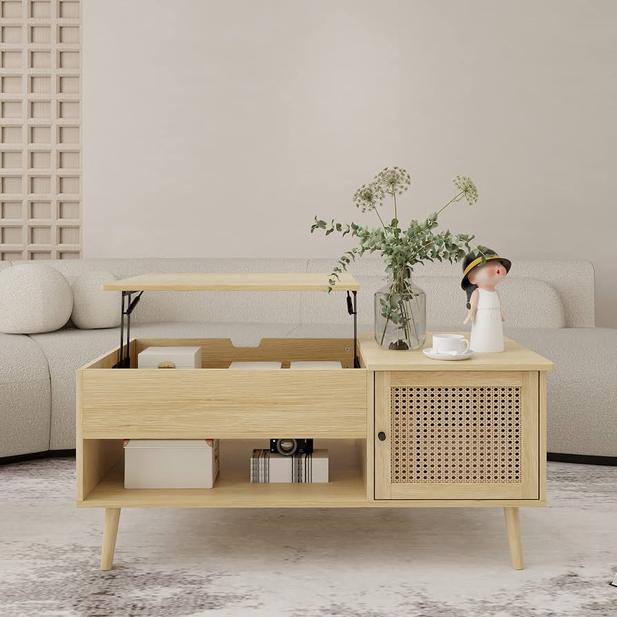 FOKWE Lift Top Coffee Table with Hidden Compartment, Big Storage Space and Adjustable Storage She... | Amazon (US)