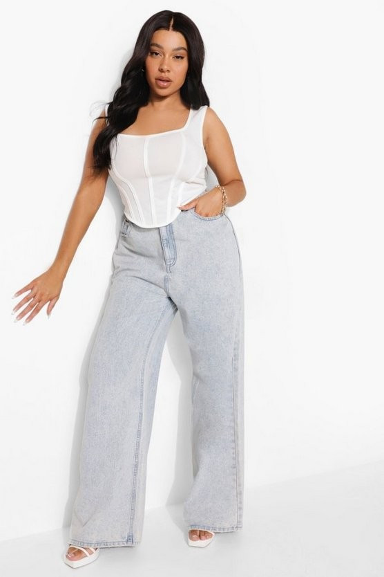 Plus Woven Structured Corset | Boohoo.com (US & CA)