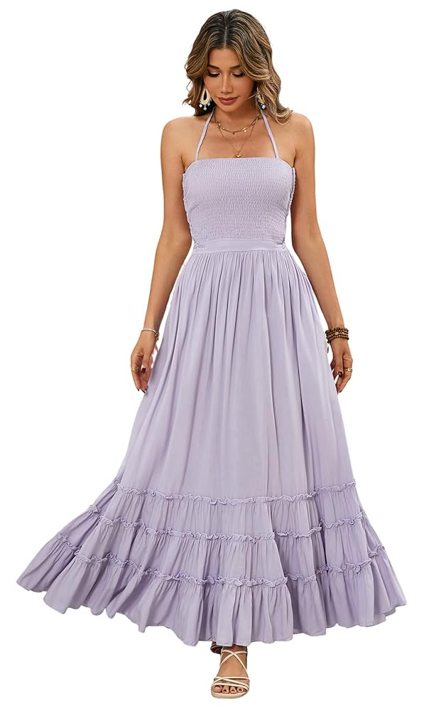 R.Vivimos Womens Summer Boho Sexy Backless Long Dresses | Amazon (US)