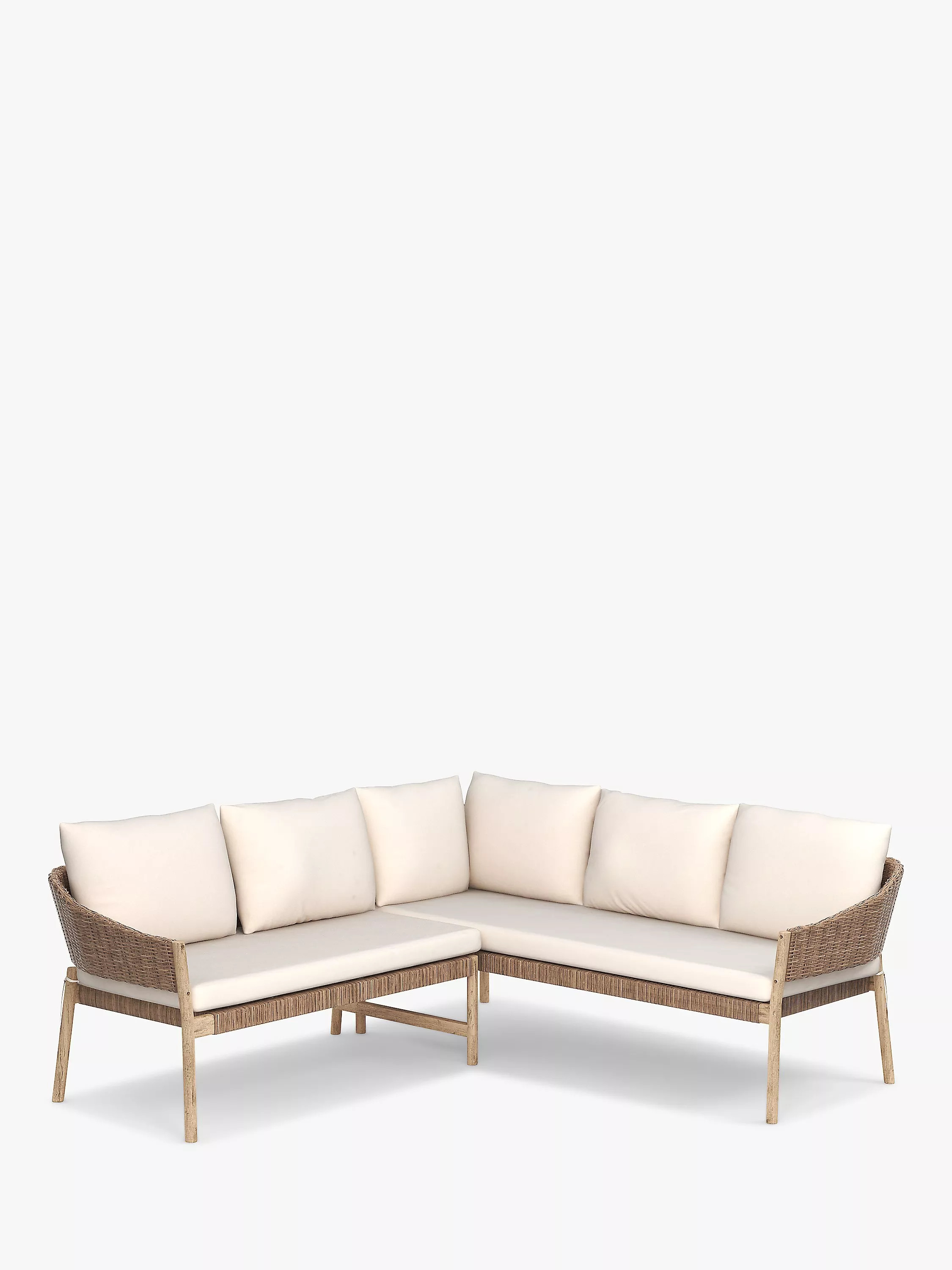 John Lewis Burford 5-Seater Woven Corner Garden Sofa, FSC-Certified (Acacia Wood), Natural | John Lewis (UK)