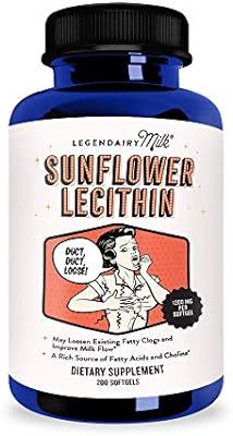 Legendairy Milk® Sunflower Lecithin, 1200mg of Organic Sunflower Lecithin per Softgel, 200 count... | Amazon (US)