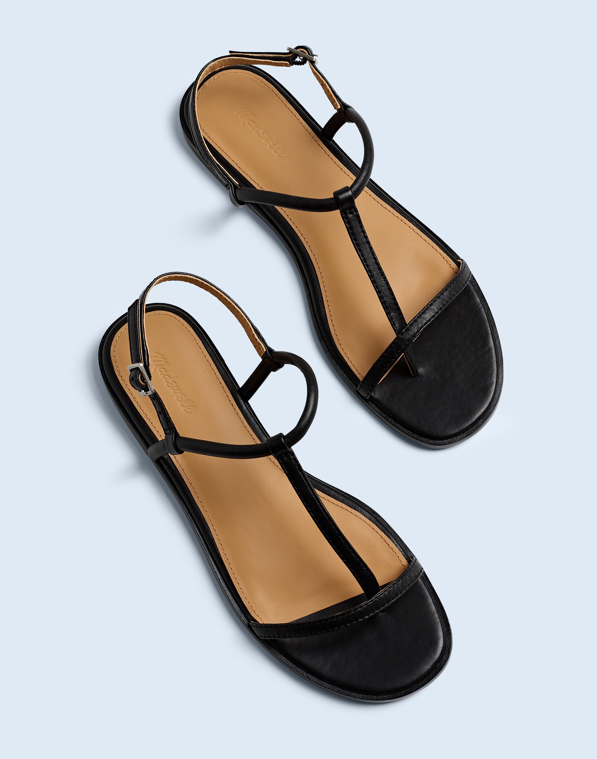 The Bev T-Strap Thong Sandal in Leather | Madewell