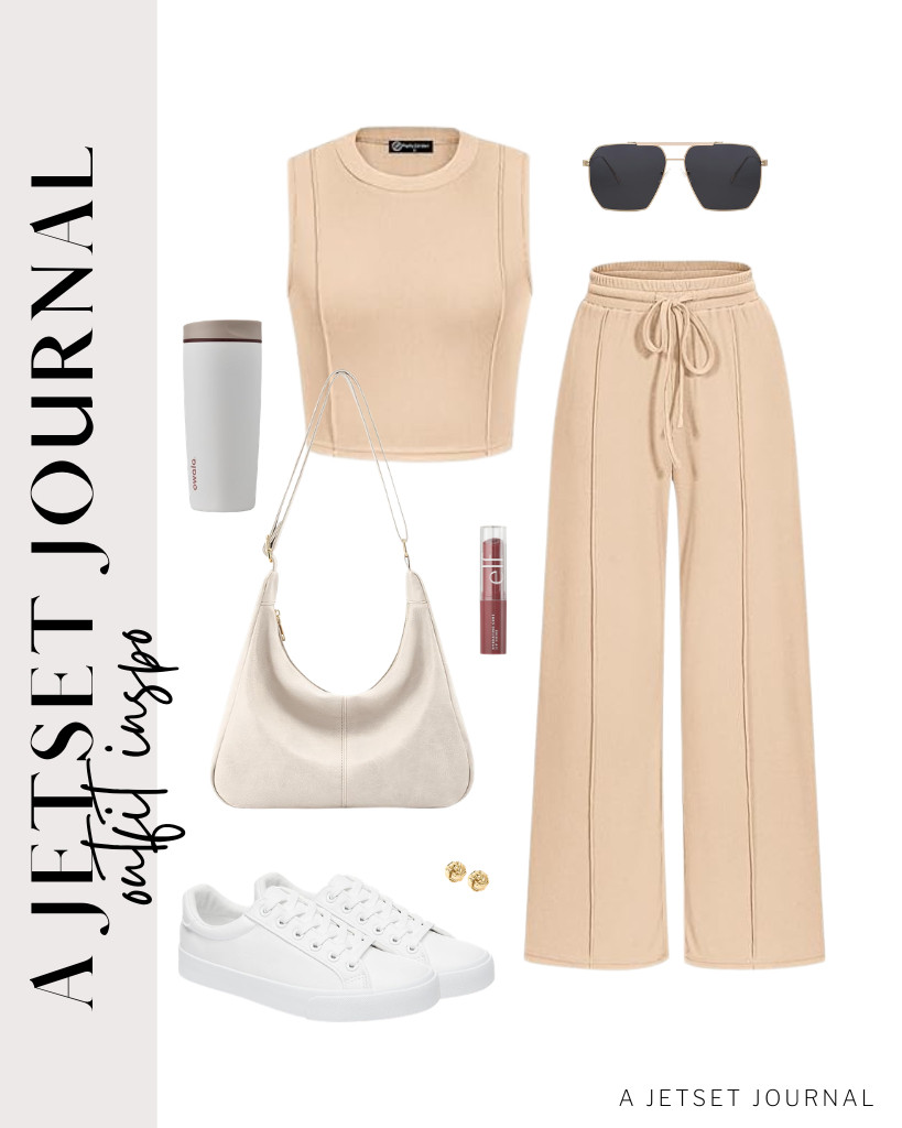 This apricot-colored matching set looks perfect with SERNIAL’s white tennis shoes and SOJOS sunnies. This slouchy bag complements the look. You can also wear these love-knot stud earrings, which a lot of people are obsessed with.


#LTKSeasonal #LTKSaleAlert #LTKTravel 

 