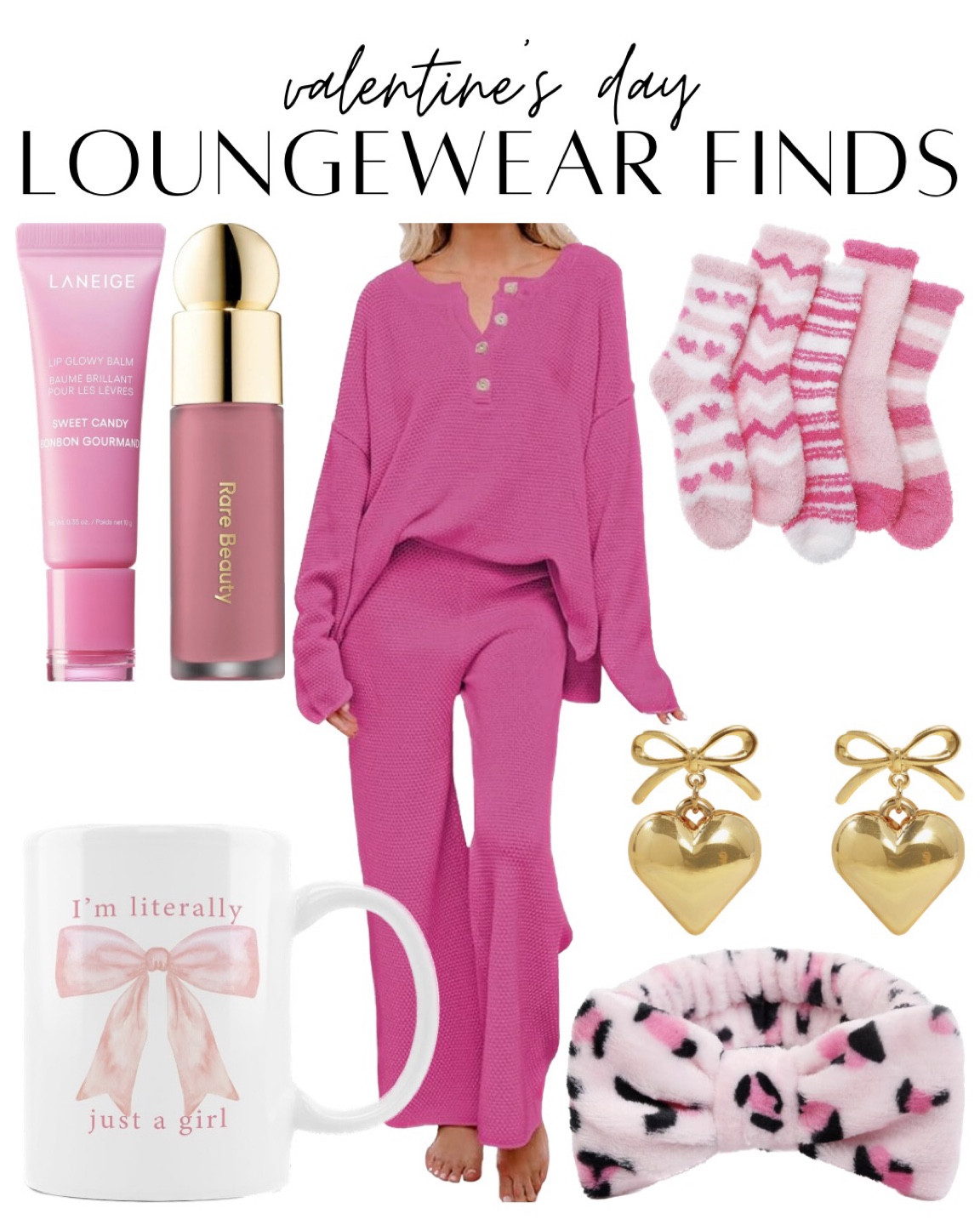 valentine’s day loungewear finds 💞 pink sweat set, pink loungewear, pink headband, grwm headband, pink socks, heart socks, pink mug, girly mug, girly cup, pink slippers, heart earrings, heart jewelry, valentine’s day jewelry 

#LTKStyleTip #LTKHome #LTKBeauty