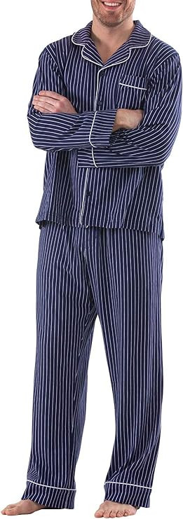 PajamaGram Pajamas For Men - Mens PJs Sets, Classic, 100% Cotton | Amazon (US)