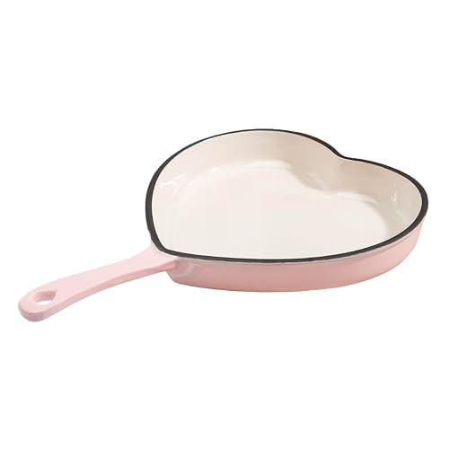 Paris Hilton Enameled Cast Iron Heart Skillet Pan, Superior Heat Retention, Oven Safe, Long-Lasting Enamel, 10-Inch, Pink | Amazon (US)