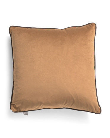 20X20 Luxury Velvet Contrast Trim Pillow, Polyester | TJ Maxx