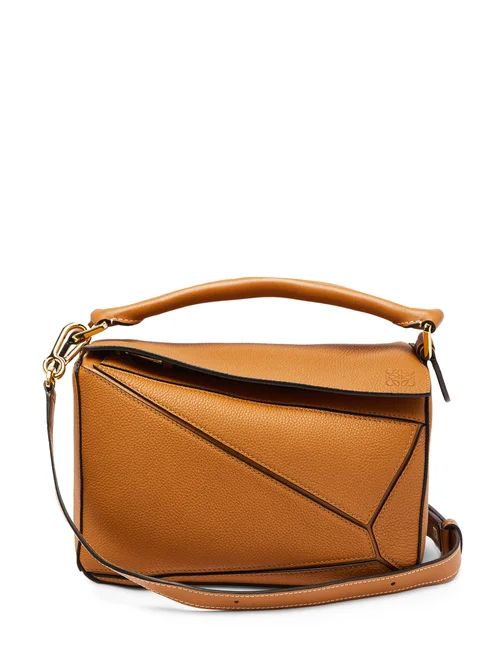 Loewe - Puzzle Small Grained Leather Cross Body Bag - Womens - Tan | Matches (US)