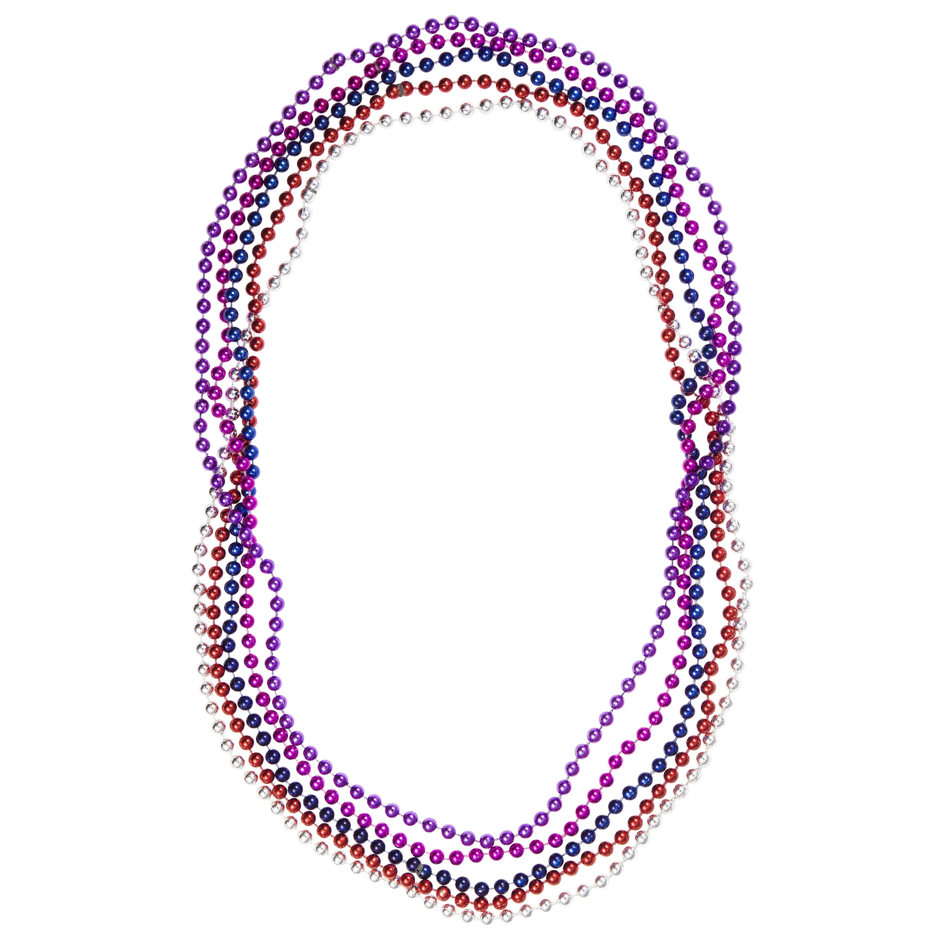 Way to Celebrate 50ct Assorted Colors 33" Mardi Gras Beads Party Favors | Walmart (US)