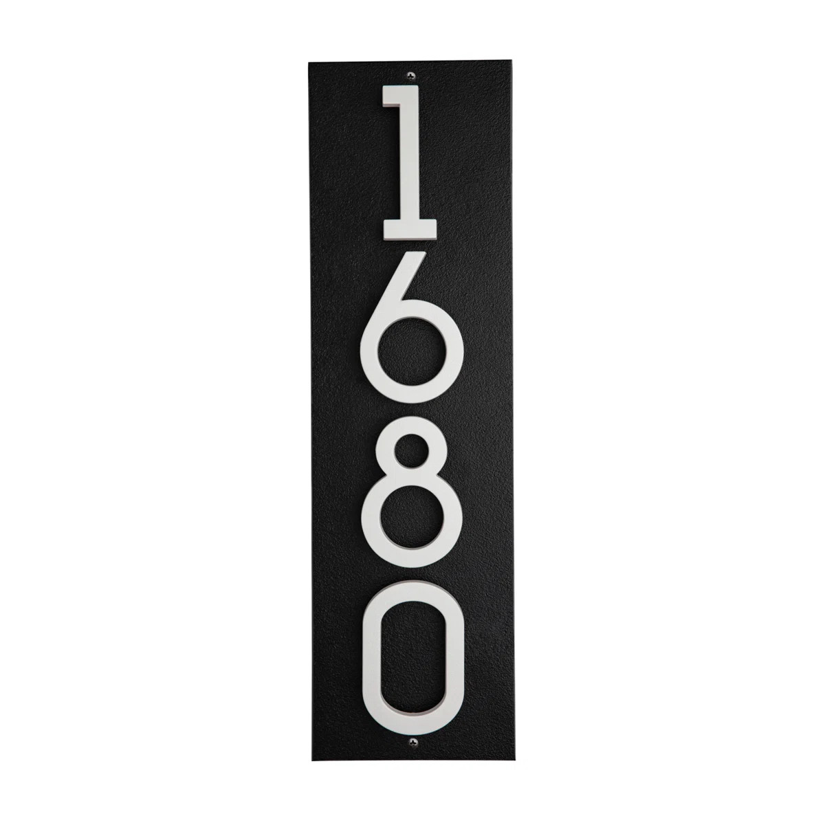 Floating Stand-Off 4-Number Vertical Sign, Black /W/ White Modern Font Numbers | Wayfair North America