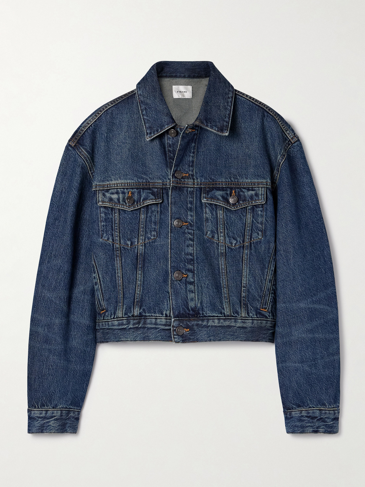 FRAME - The Curve Denim Jacket - Blue | NET-A-PORTER (US)