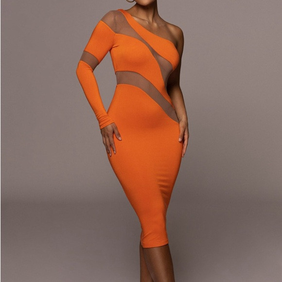 JLUXLABEL Tangerine Eyes For You Midi Dress | Poshmark