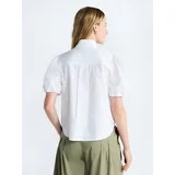 Free Assembly Women's Cotton Bow Blouse with Short Puff Sleeves, Sizes XS-XXL | Walmart (US)