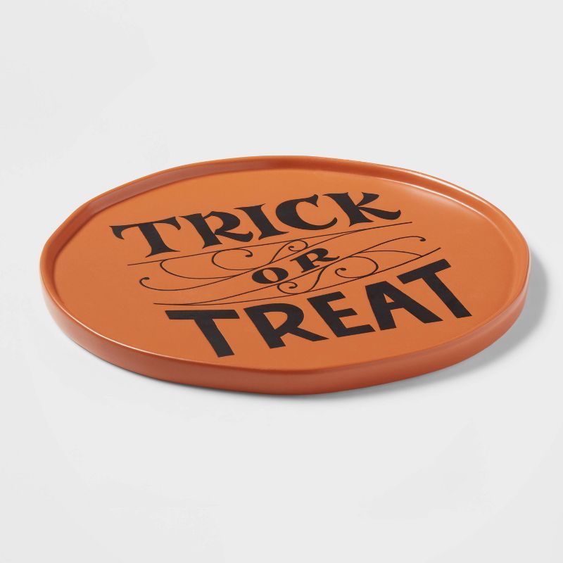 13&#34; Halloween Stoneware &#39;Trick or Treat&#39; Serving Platter - Threshold&#8482; | Target