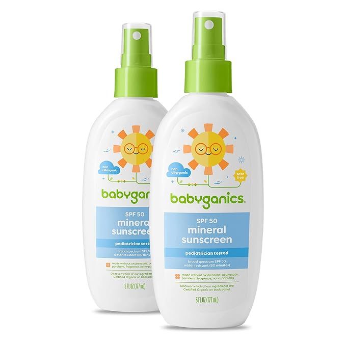 Babyganics SPF 50 Baby Sunscreen Spray | UVA UVB Protection | Octinoxate & Oxybenzone Free | Wate... | Amazon (US)
