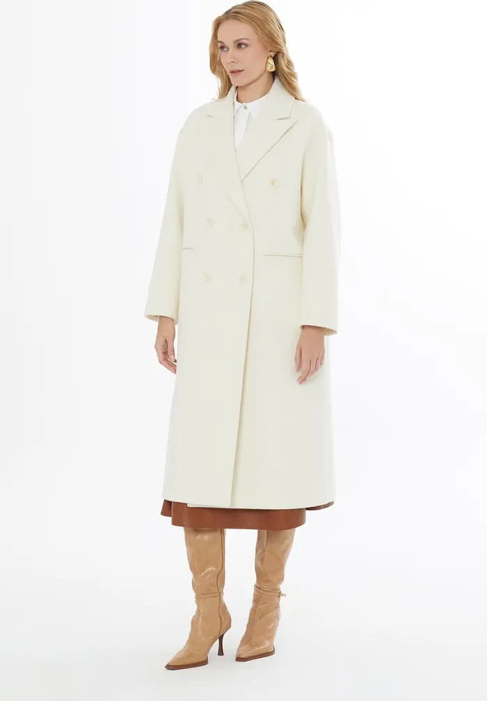 Notch Lapel Long Coat with Back Vent | Nordstrom