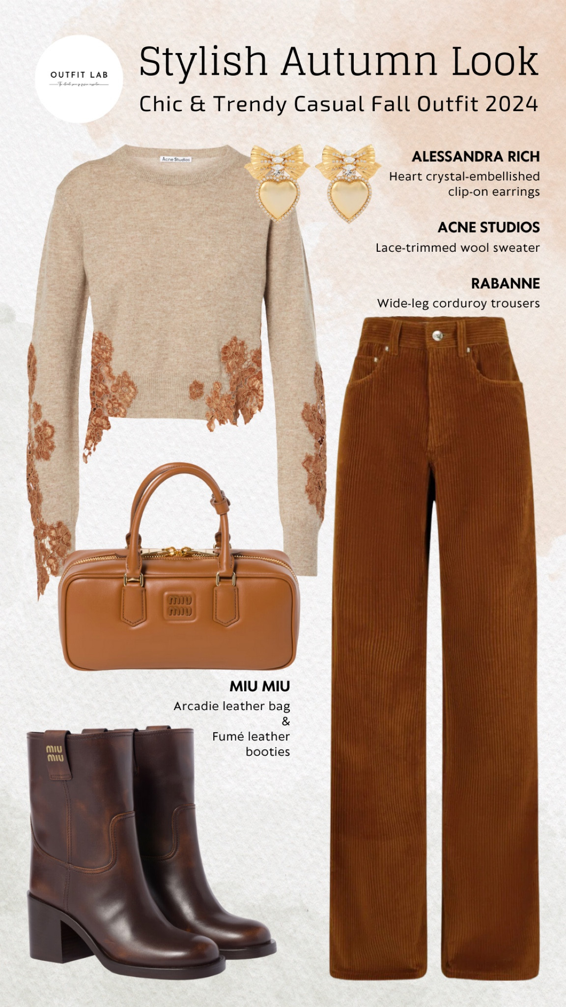 Chic & Trendy Casual Fall Outfit 2024: Stylish Autumn Look – Shop Now!

Stay effortlessly stylish this season with a chic and trendy casual fall outfit for 2024. Featuring a cozy Acne Studios sweater paired with sleek Rabanne trousers for a polished look. Complete the ensemble with fashionable Miu Miu booties and a matching bag, and add a touch of glamour with Alessandra Rich earrings. Perfect for a casual yet chic autumn day. Shop now to update your fall wardrobe with this must-have look!

#LTKSeasonal #LTKU #LTKStyleTip