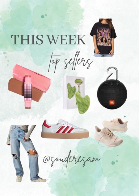 This week top sellers including my Adidas sambas, favorite jeans, boyfriend tee, and hokas