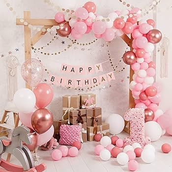 RUBFAC Pink Balloons 129pcs Pastel Pink Balloons Different Sizes 18 12 10 5 Inch Light Pink Ballo... | Amazon (US)