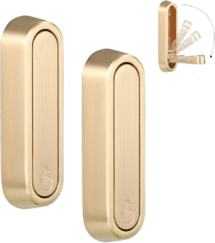 Folding Coat Hooks, 2 Pcs Foldable Gold Wall Hooks Heavy Duty Foldable Hook Bathroom Towel Hooks ... | Amazon (US)
