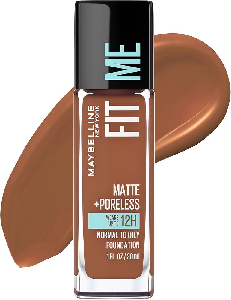 Maybelline Fit Me Matte + Poreless Liquid Oil-Free Foundation Makeup, Nutmeg, 1 Count (Packaging ... | Amazon (US)