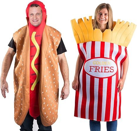 Tigerdoe Hotdog and French Fries Couple Costume - Halloween Funny Costume - Food Costume - Novelt... | Amazon (US)