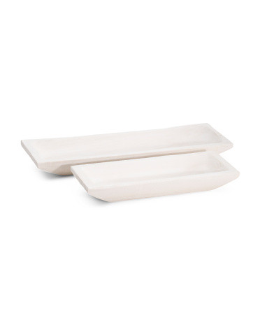 Set Of 2 Wood Rectangular Trays | TJ Maxx