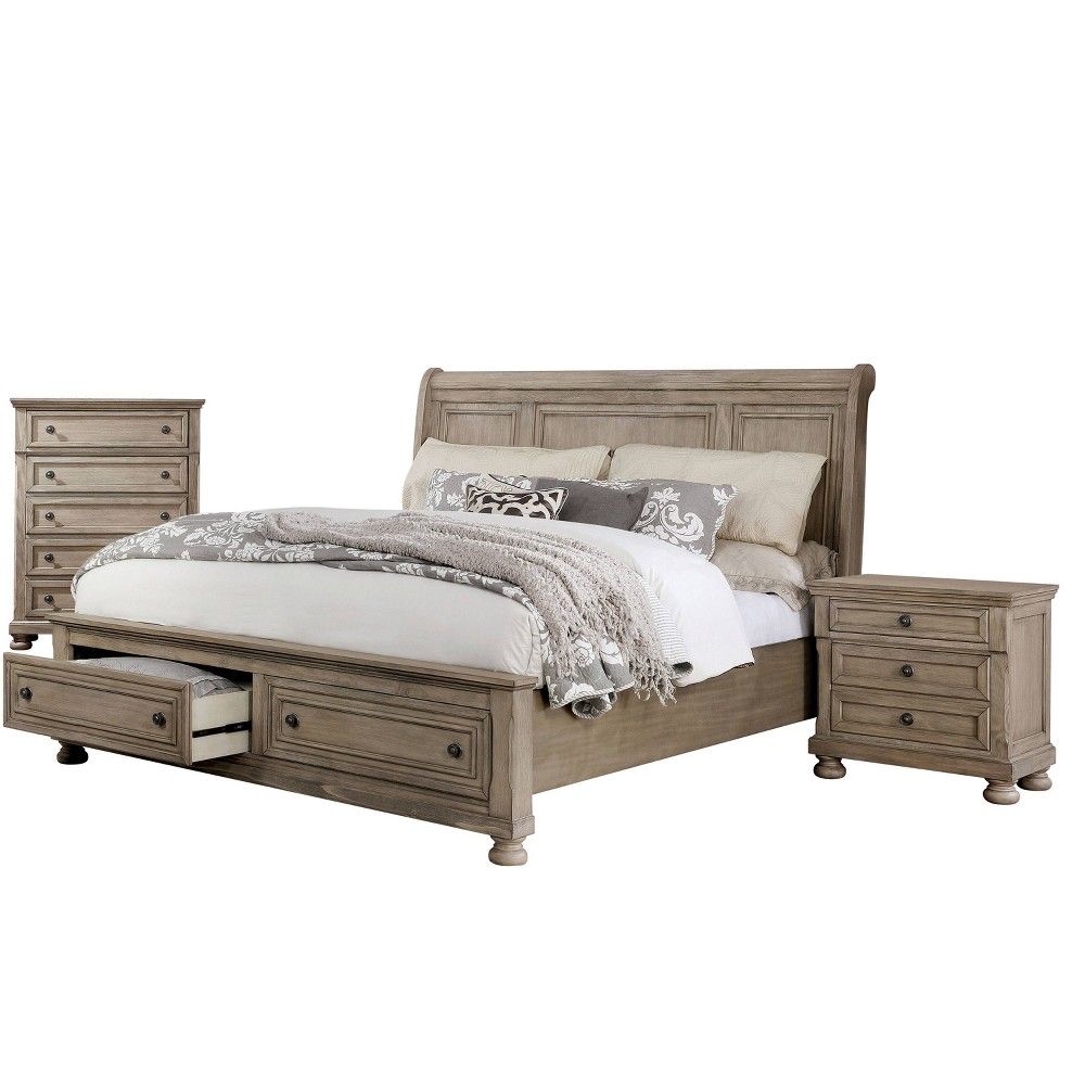 3pc California King Earl Bedroom Set with Nightstand and Chest Gray - HOMES: Inside + Out | Target