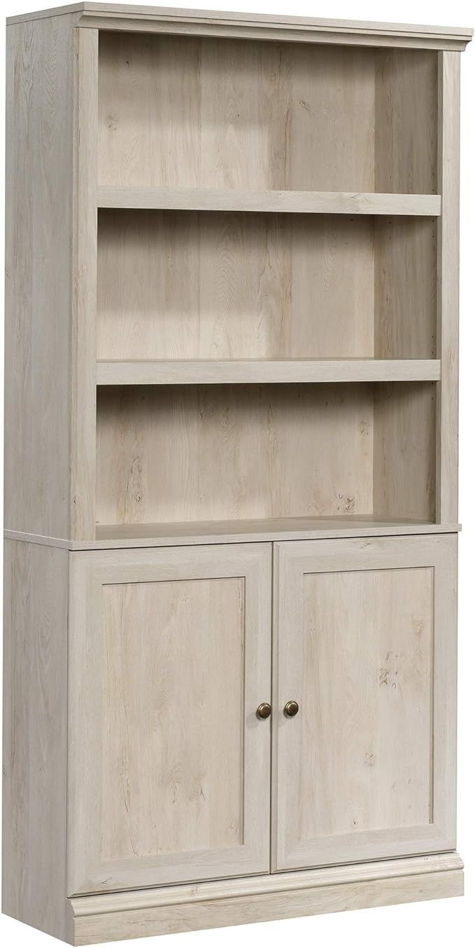 Sauder Miscellaneous Storage Bookcase/ Book Shelf With Doors, Chalked Chestnut finish | Amazon (US)