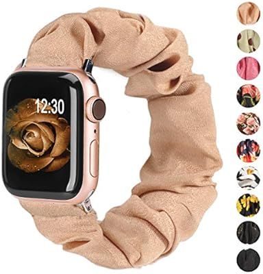 TOYOUTHS Compatible with Apple Watch Band Scrunchies 38mm Cloth Soft Pattern Printed Fabric Wrist... | Amazon (US)