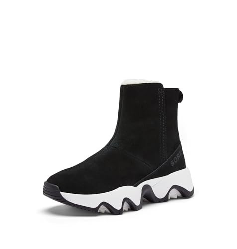 SOREL Women's Kinetic Impact Waterproof Short Boot - Black, Sea Salt - 10 | Amazon (US)