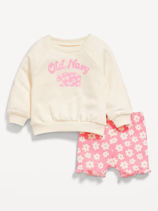 Logo-Graphic Sweatshirt and Biker Shorts Set for Baby | Old Navy (US)